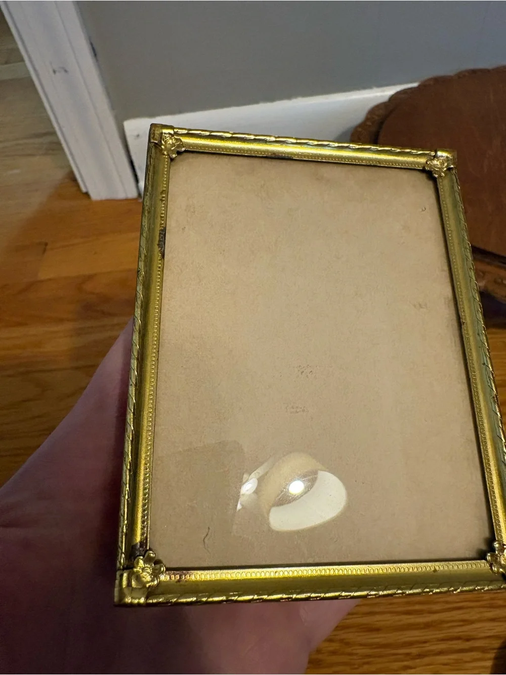 Gold Ornate Picture Frame - Vintage Bubble Glass